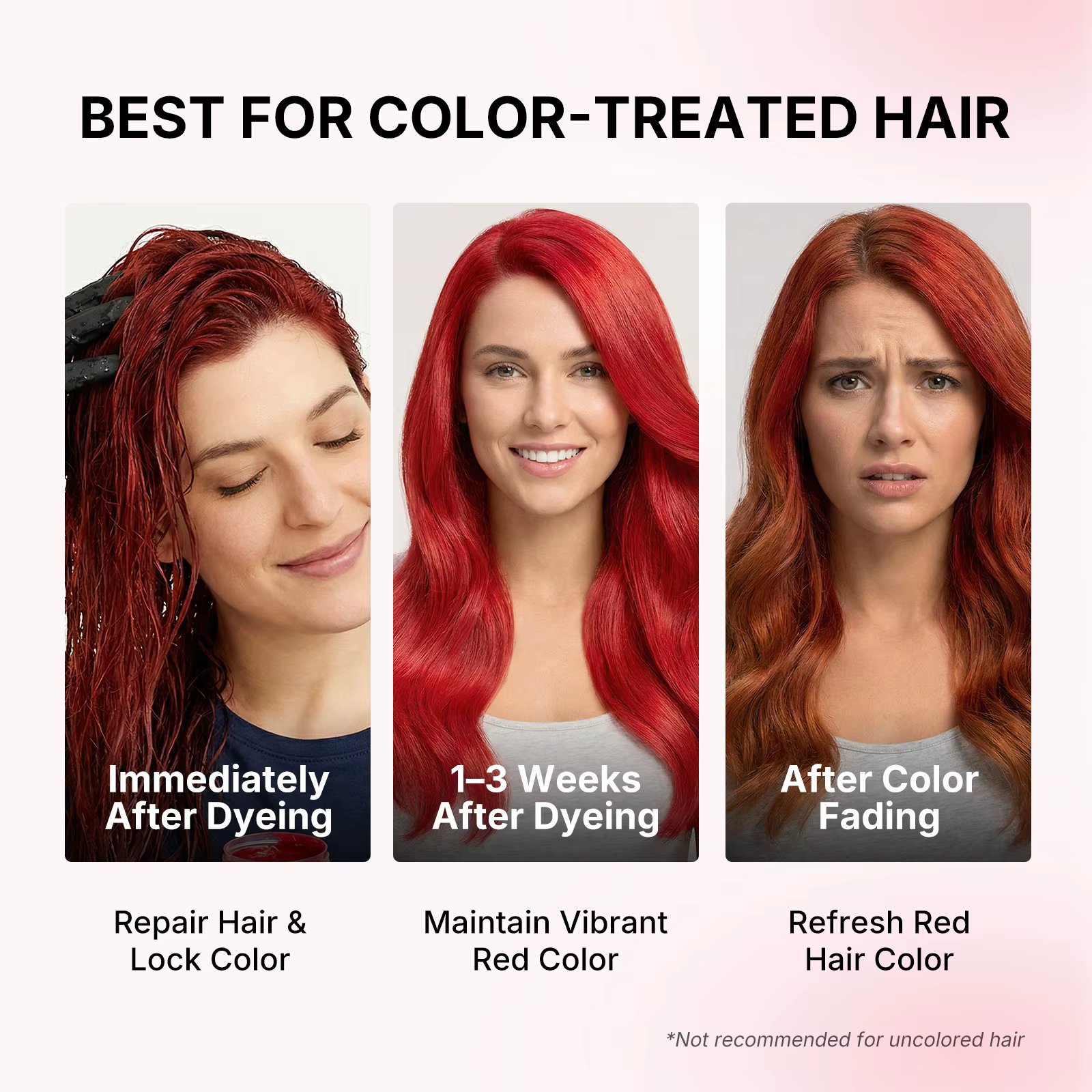 Karseell Color Deposition Masque pour cheveux rouges Après-shampooing stimulant la couleur, hydrate 