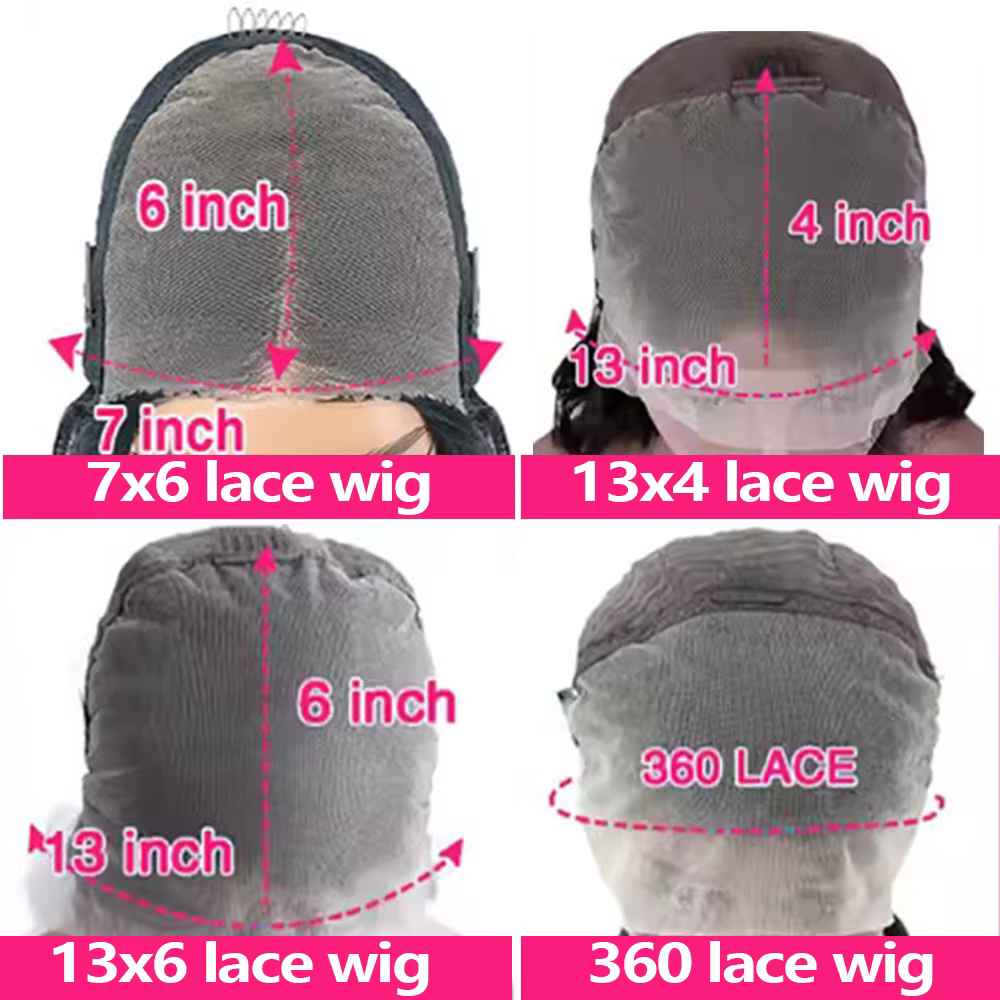 Perruques bouclées birmanes en cheveux humains, perruque frontale en dentelle 7x6, 44-46 pouces pour