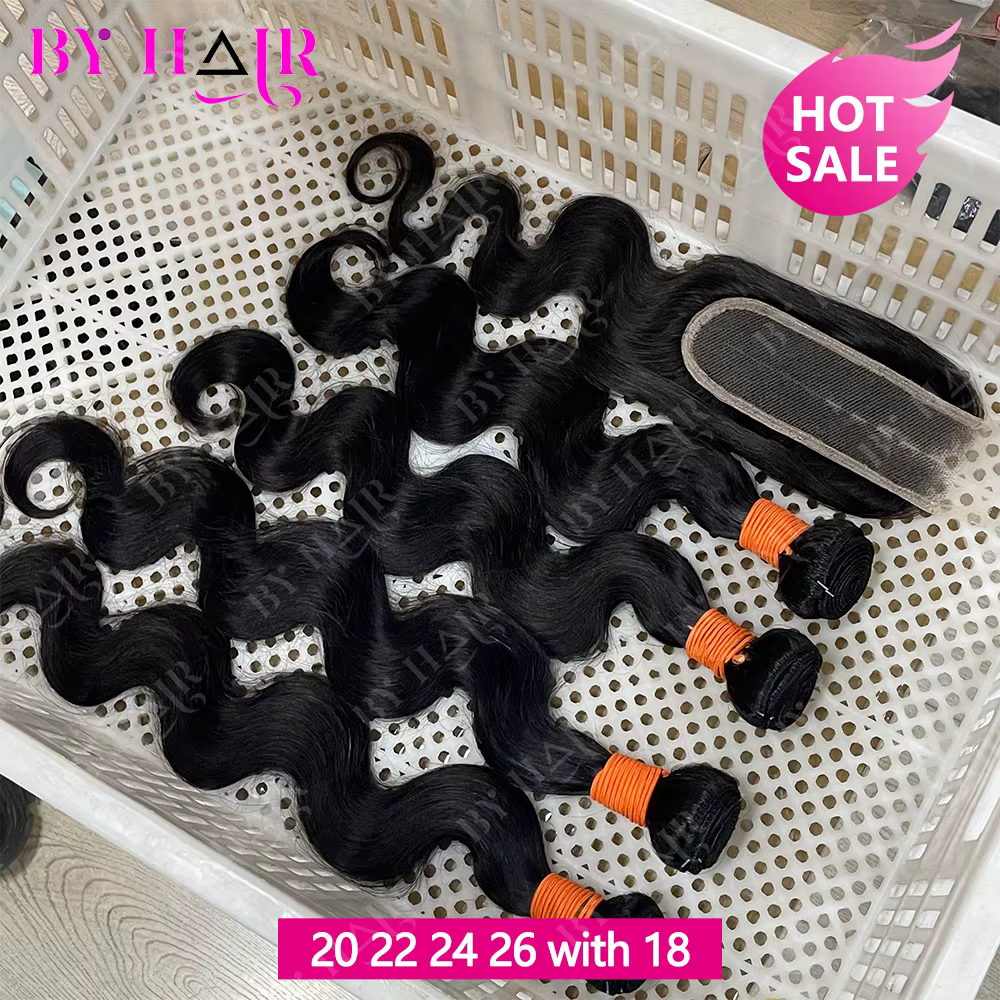 Extensions de cheveux brésiliens Body Wave avec closure 2x6, 4x4, 5x5 et frontales 13x4, 13x6 – 100%