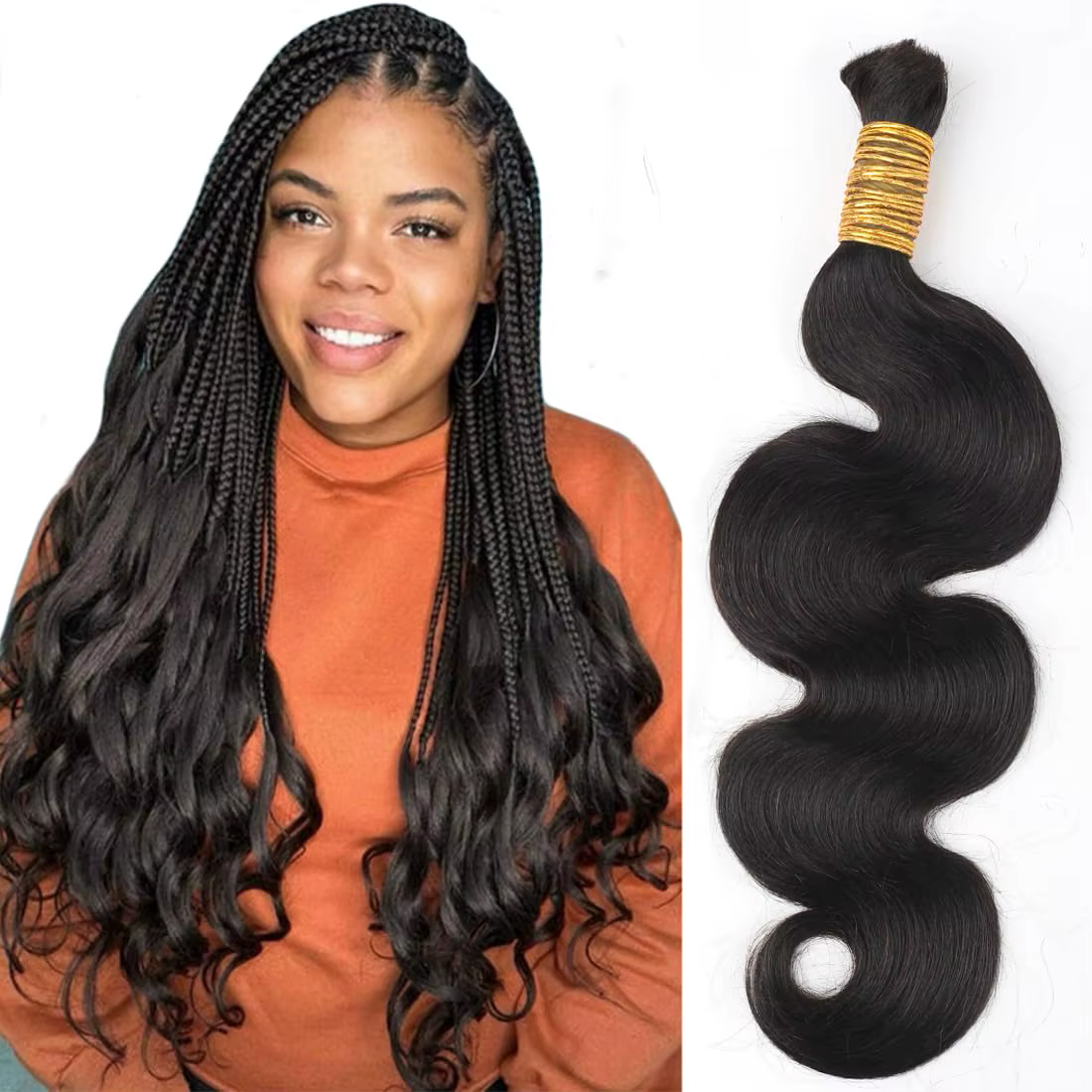 Cheveux humains Boby Wave pour tresses bohèmes, lots de cheveux humains brésiliens vierges en vrac, 