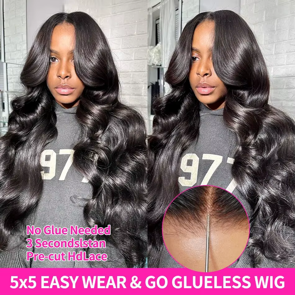 Perruque Lace Frontal Wig 100% naturelle, Body Wave, sans colle, 6x4, 5x5, 9x6, 7x5, 13x4, 13x6, 360