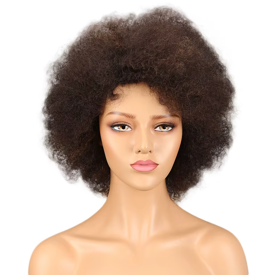 Perruques Bob bouclées afro crépues brésiliennes P4/30 #   Perruques de cheveux humains Remy de dens