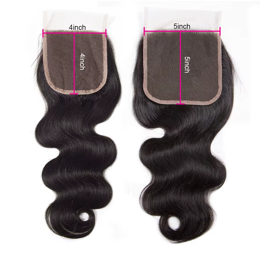 Extensions de cheveux humains brésiliens Remy non traités avec closure, tissage de cheveux vierges, 
