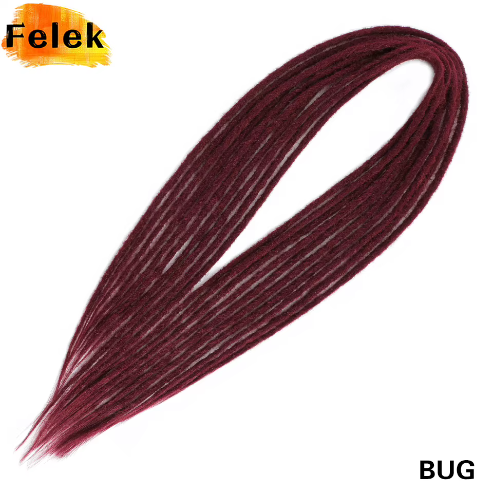 Extensions de cheveux Dreadlocks doux 24 pouces synthétiques Double extrémité Faux Locs Crochet tres