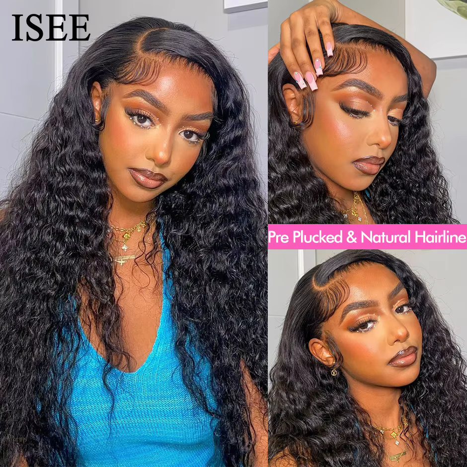 ISEE HAIR perruque brésilienne vague d'eau 13x6 HD dentelle frontale perruque pour les femmes 13x4 d