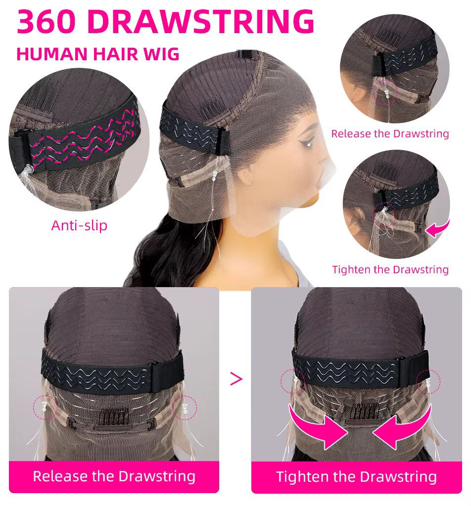 Invisi sangle vague bouclée profonde 360 Full Hd dentelle avant perruque de cheveux humains 200% pré