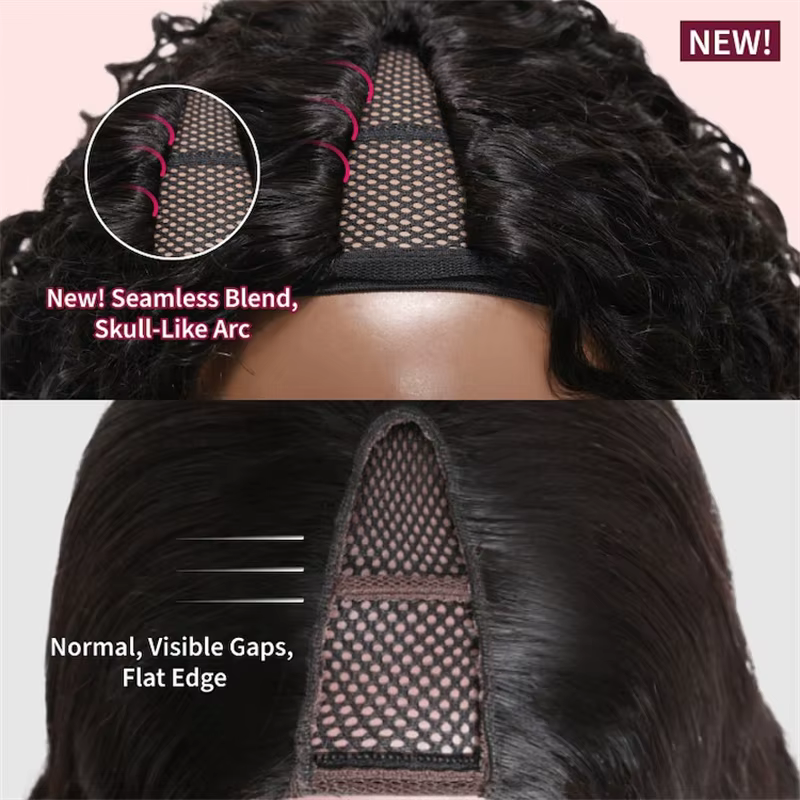 Beautyforever EasiContour ™    Yaki droite V partie perruque cheveux humains élastique cordon Yaki V
