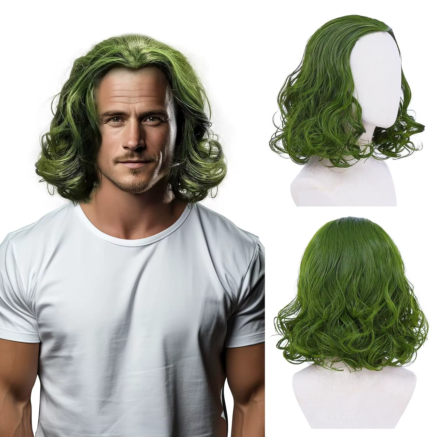Joker Cosplay Perruque verte pour hommes et femmes – Parfait pour le costume Joker et la perruque de