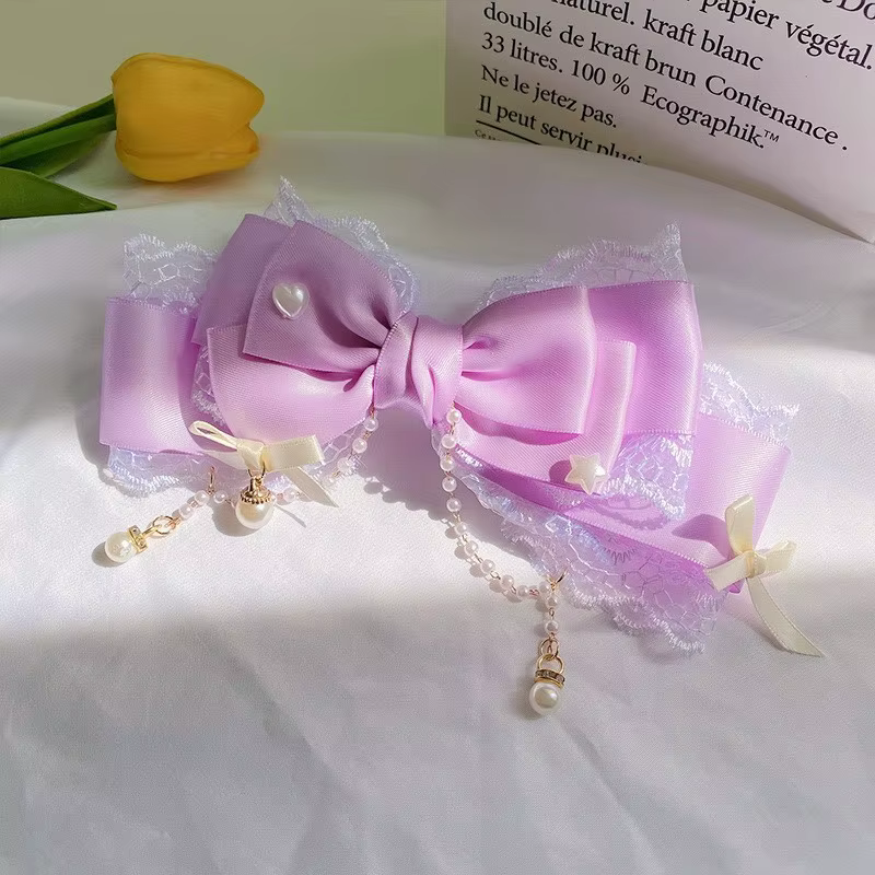 Pinces à cheveux avec nœud pour fille Lolita, épingles à cheveux, accessoires pour cheveux, griffe r