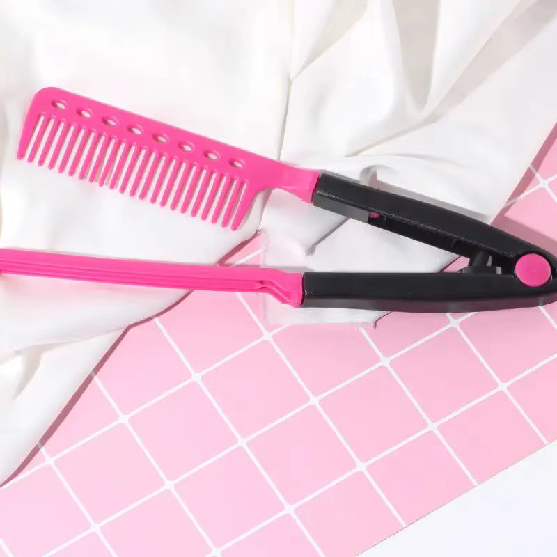 Peigne à cheveux droit en forme de V, 1 pièce/2 pièces, démêlant en plastique, peigne de coiffure pl