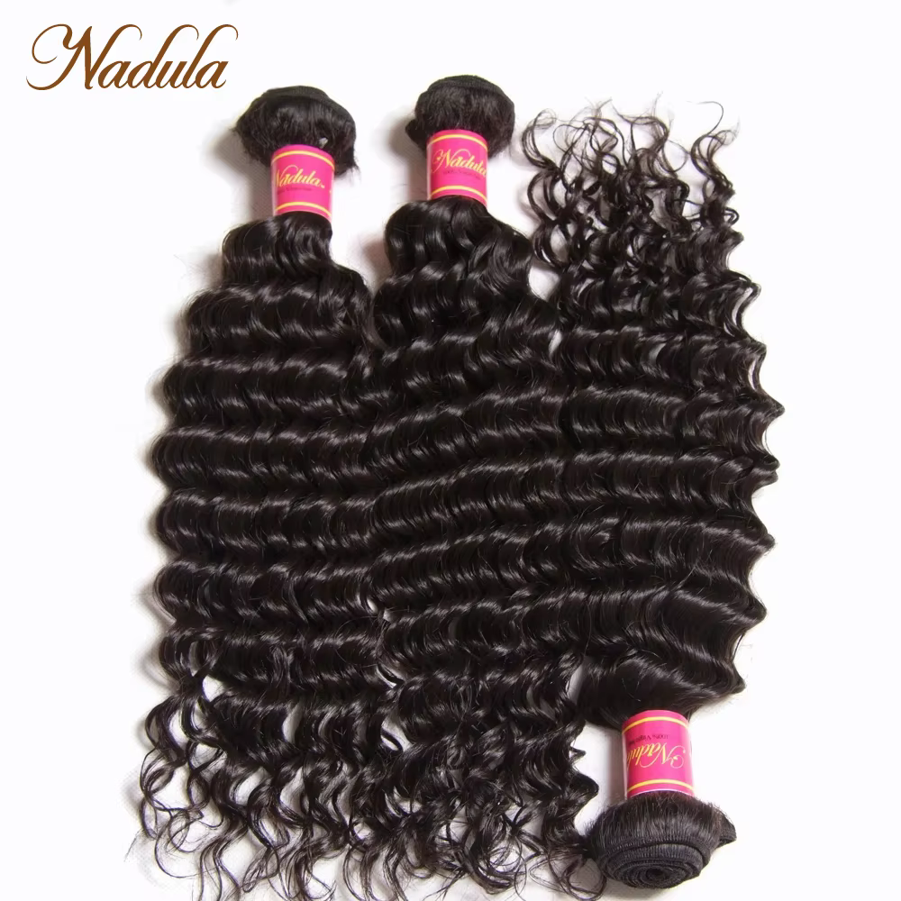 Tissage en lot péruvien Remy naturel Deep Wave-Nadula, cheveux humains, 12-26 pouces, richesse, docu