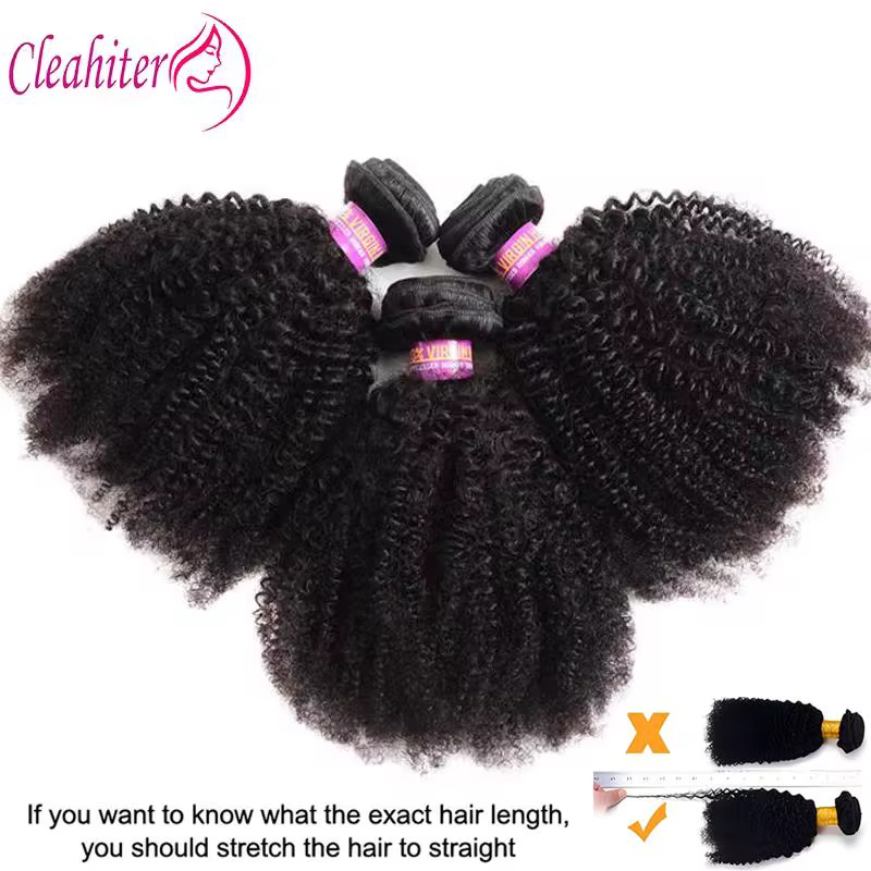 Extensions de cheveux humains Afro crépus bouclés, 100 g/pièce, cheveux indiens Remy, couleur nature