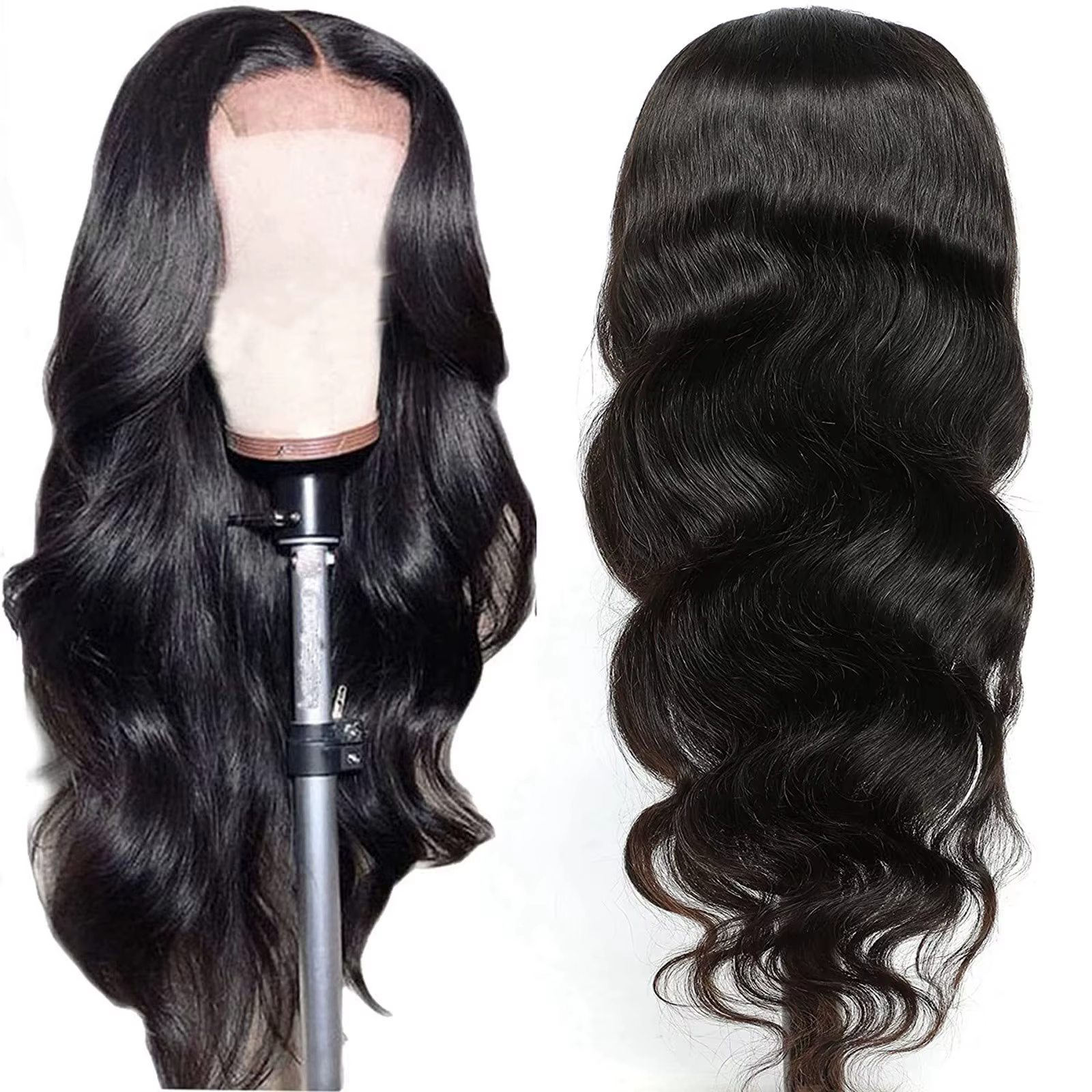 Perruque synthétique longue ondulée bouclée pour femme, aspect naturel, fibre de degré de chaleur po