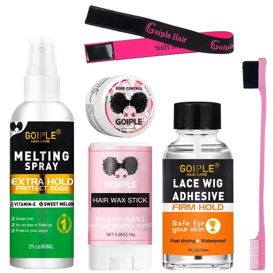 Kit de perruques adhésives à forte tenue pour perruque avant de 3 jours et Spray fondant imperméable