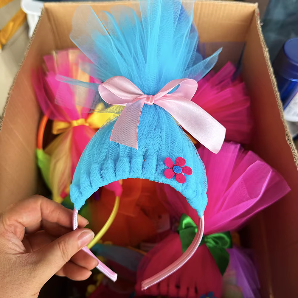 Accessoires de cheveux pour fête de princesse Poppy des Trolls, bandeaux personnalisés, accessoires
