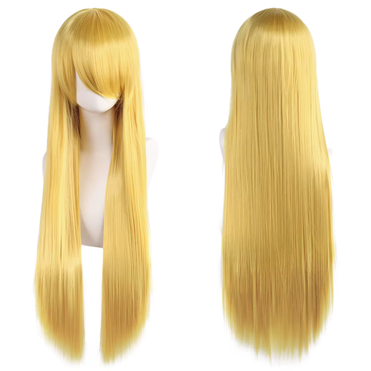 Perruques de Cosplay synthétiques blanches violettes de 80cm de Long, cheveux verts lisses argentés,