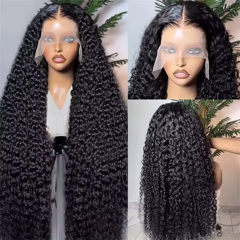 Perruque Brésilienne Naturelle Bouclée, Cheveux Deep Wave, 13x6 HD, 30 36 40 Pouces, Densité 250, po