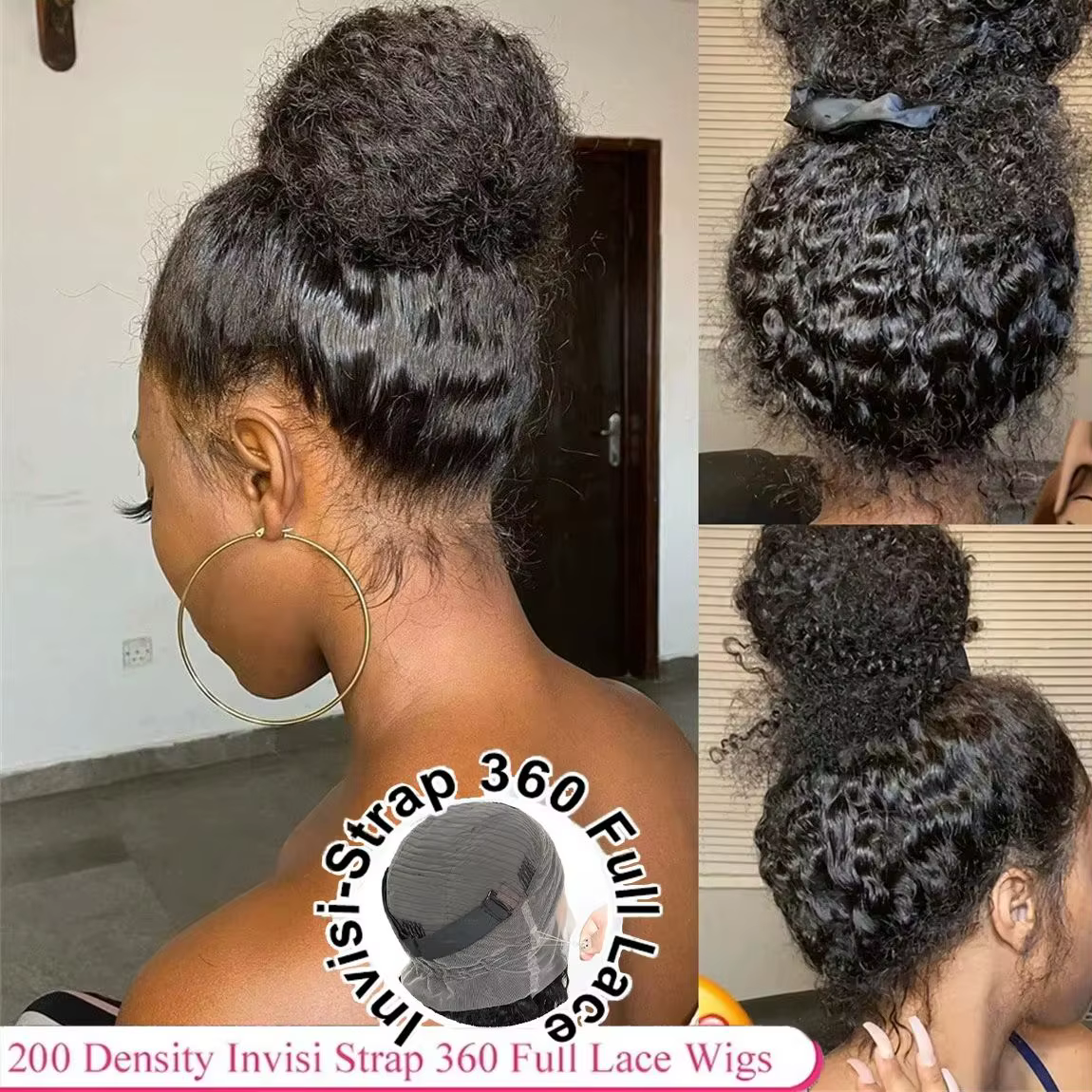 360 HD pleine dentelle bouclés perruques cheveux humains pré-plumés 13x6 13x4 dentelle frontale perr
