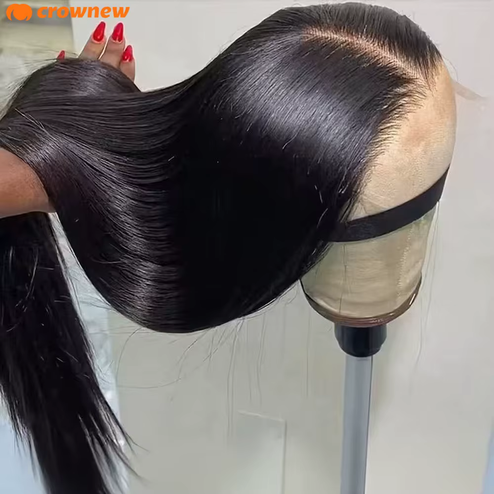 Perruques en cheveux humains lisses, 100% cheveux humains, 36 pouces de long, perruques sans colle, 