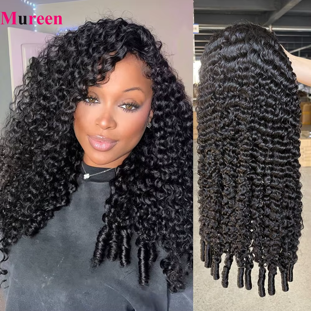 Demi-perruque 100% cheveux humains pour femmes, bouclée birmane avec boucles en spirale aux extrémit