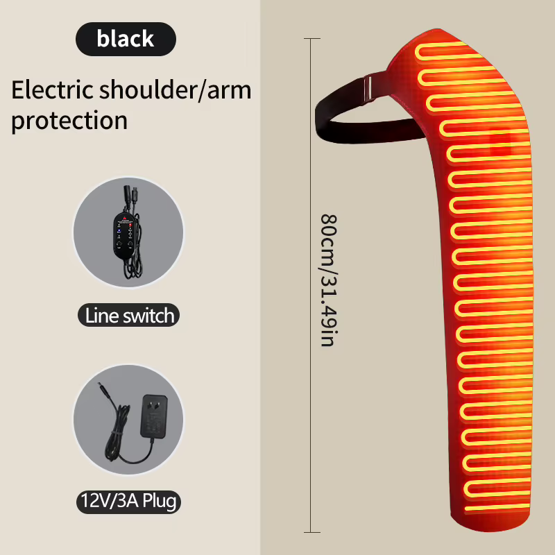Attelle chauffante électrique à bras long pour massage et soutien du coude, enveloppement chauffant