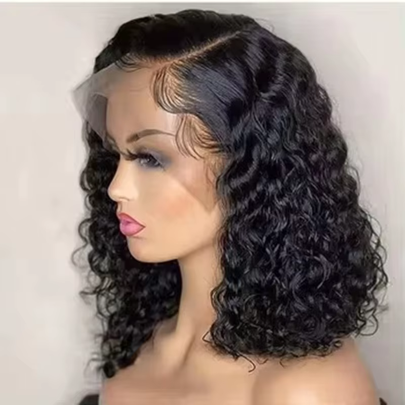 Perruque Bob synthétique courte émoussée pour femmes noires, perruque frontale en dentelle, perruque