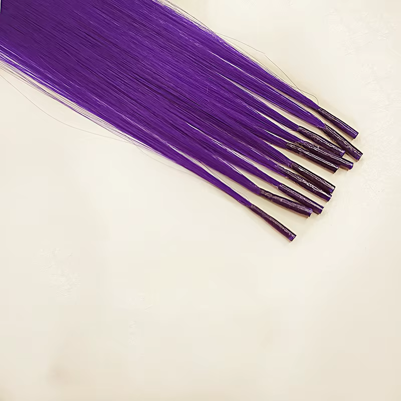 Extensions capillaires synthétiques arc-en-ciel, faux cheveux colorés, oké ekalon i-tip, KerBrian kt