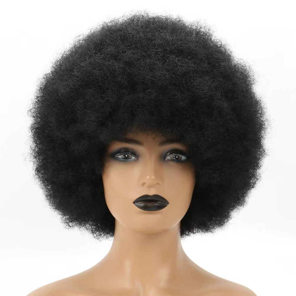 Perruque synthétique Afro bouclée et crépue pour femmes, perruques bouffantes noires et douces des a