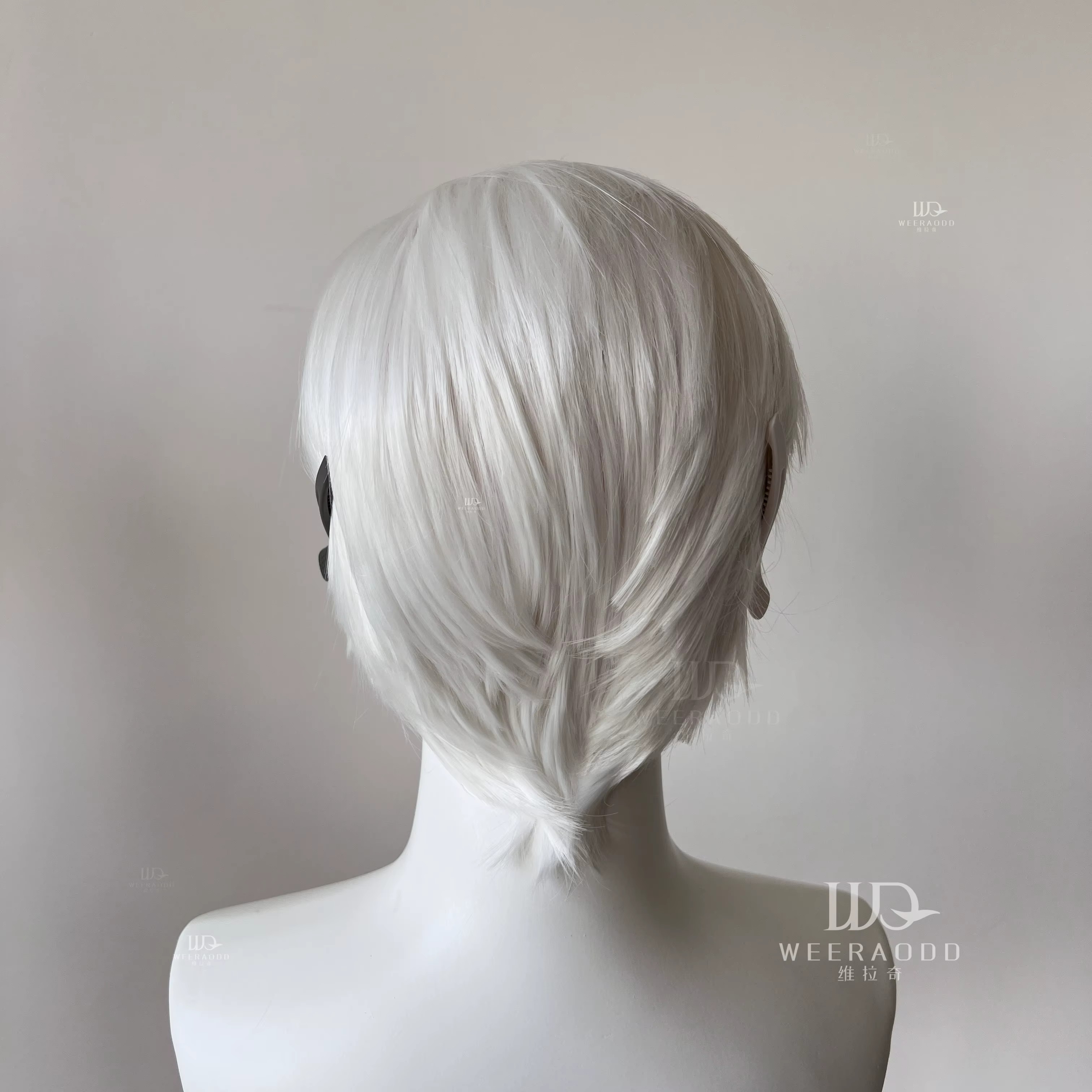 Perruque Lace Front Wig synthétique courte blanche, 8 pouces, 13x4, Blonde argentée, en Fiber résist
