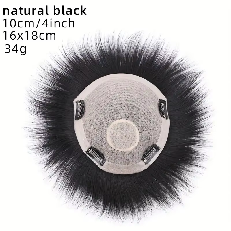 Prothèse capillaire à clipser pour homme en cheveux naturels, style permanente Leslie, effet naturel
