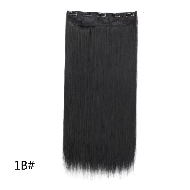 WIGSIN 60 cm synthétique longue droite pince en une seule pièce Extension de cheveux 5 Clips brun no