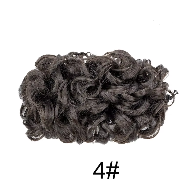 Chignon Synthétique Bouclé avec Bande de Caoutchouc artificiel astique, Coiffure Rétro pour Mariée