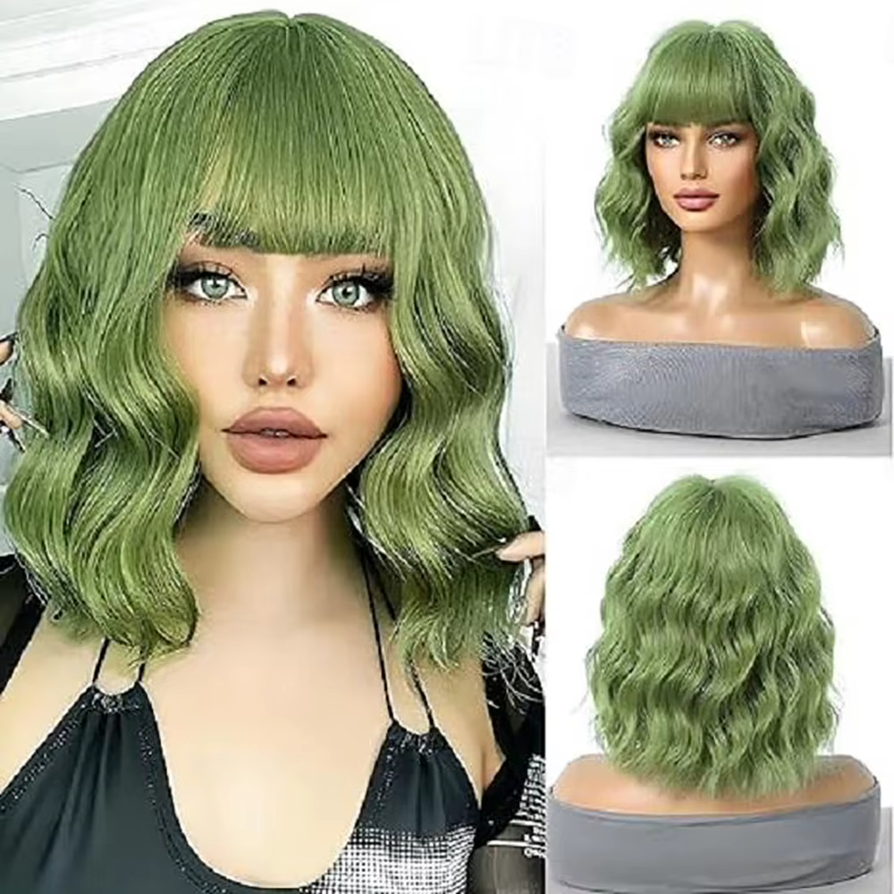HAIRJOY – perruques synthétiques pour la saint-Patrick, perruques courtes et bouclées avec frange, p