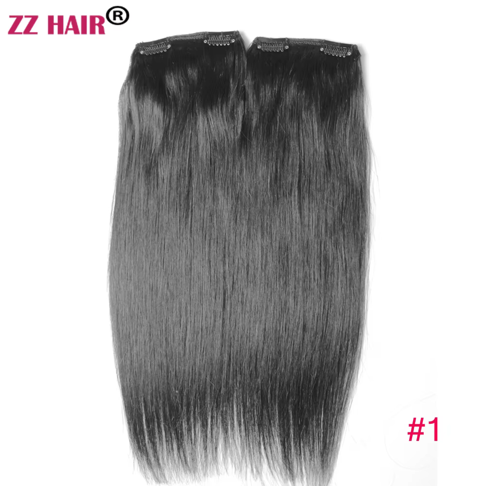 ZZHAIR-Extensions de Cheveux Brésiliens 100% Naturels Remy, Lisses, 16 à 24 Pouces, Ensemble de 2 Pi