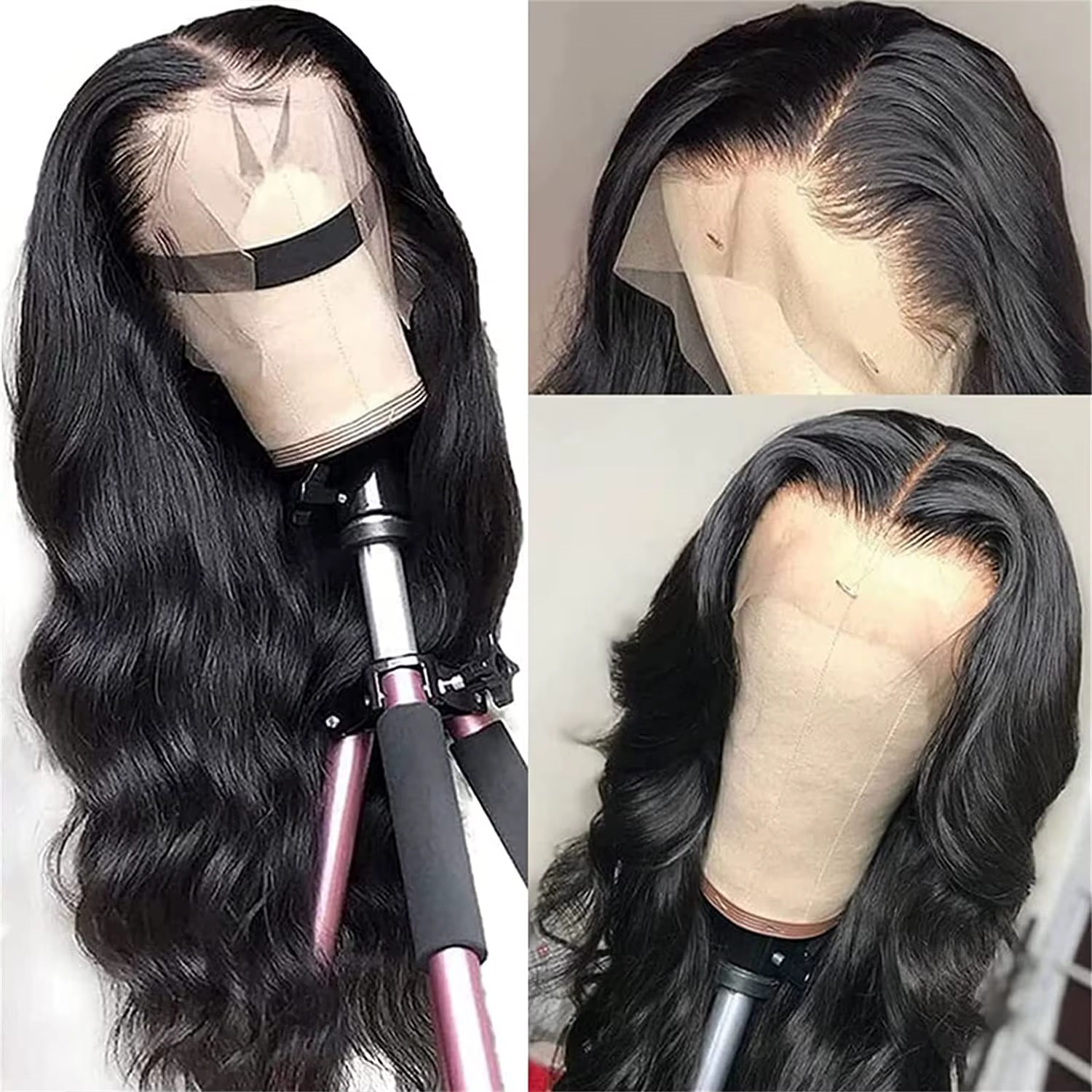 Perruque Lace Front Wig Body Wave 360 Naturelle, Cheveux Humains, 4x4, 13x4, 13x6 HD, 30, 32, 34 Pou