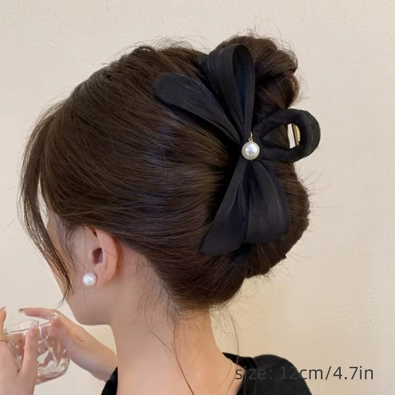 Pinces à cheveux avec nœud pour femmes, élégantes, queue de cheval tressée, grande épingle à cheveux