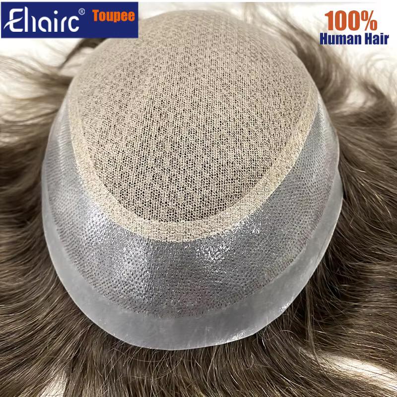 Australie Double couches hommes perruque respirant mâle cheveux prothèse dentelle PU cheveux, homme