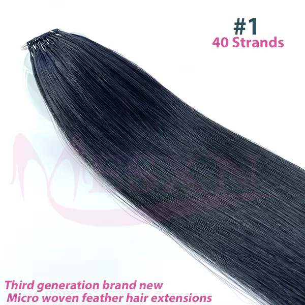 MESXN Third Feather Nouvelles Extensions de Cheveux Naturels Lisses en Cheveux Humains Véritables, E