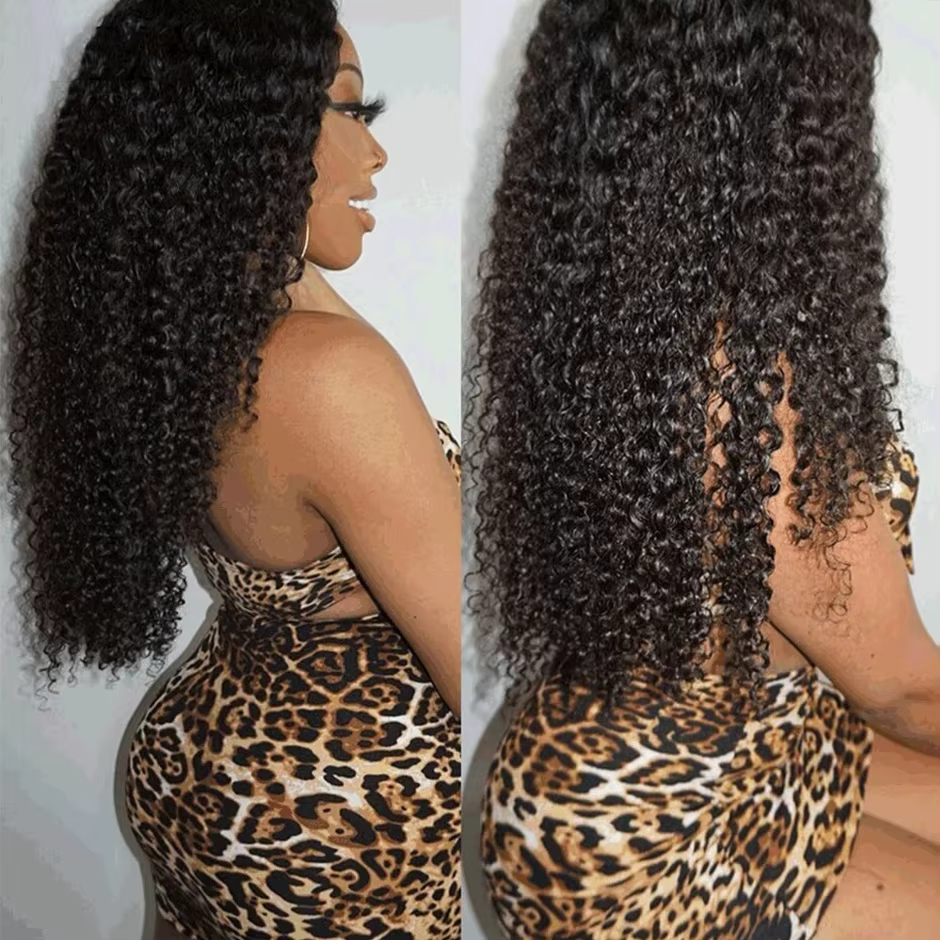 Perruques de cheveux humains bouclés profonds pour femmes noires, dentelle transparente HD, perruque