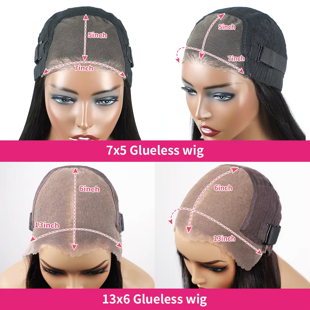 Perruque sans colle 7x5 Wear Go, 30-34 pouces, perruque frontale Deep Wave 13x6 sans colle HD, perru