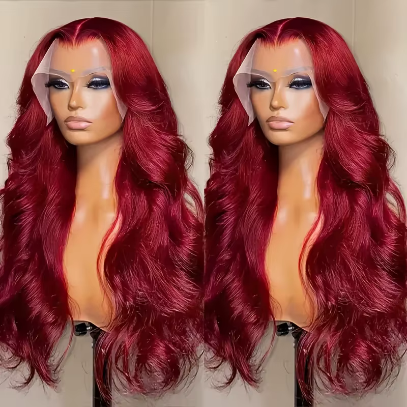 250 densité 99J bordeaux 13x6 dentelle frontale perruques de cheveux humains couleur brésilienne 30