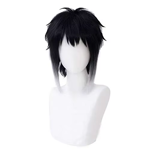Perruque de cosplay Akutagawa Ryunosuke pour hommes, costume d'Halloween, perruques d'anime avec fra