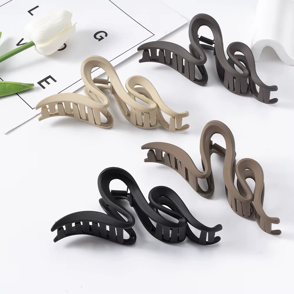 Pinces à cheveux en acrylique pour femmes, 13cm, épingle à cheveux ondulée mate, queue de cheval, ac
