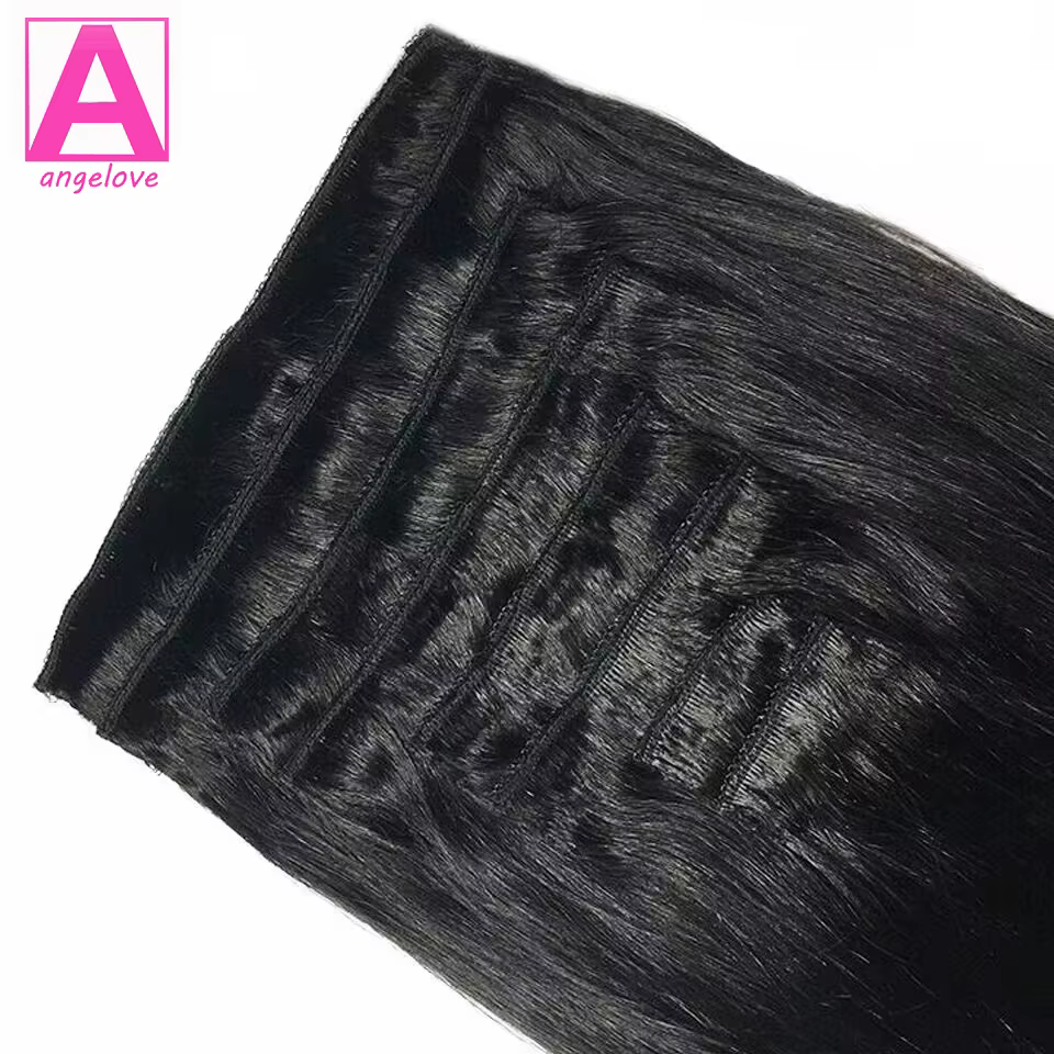 Clip droit dans l'extension de cheveux cheveux humains 120 g/ensemble pince droite dans l'extension