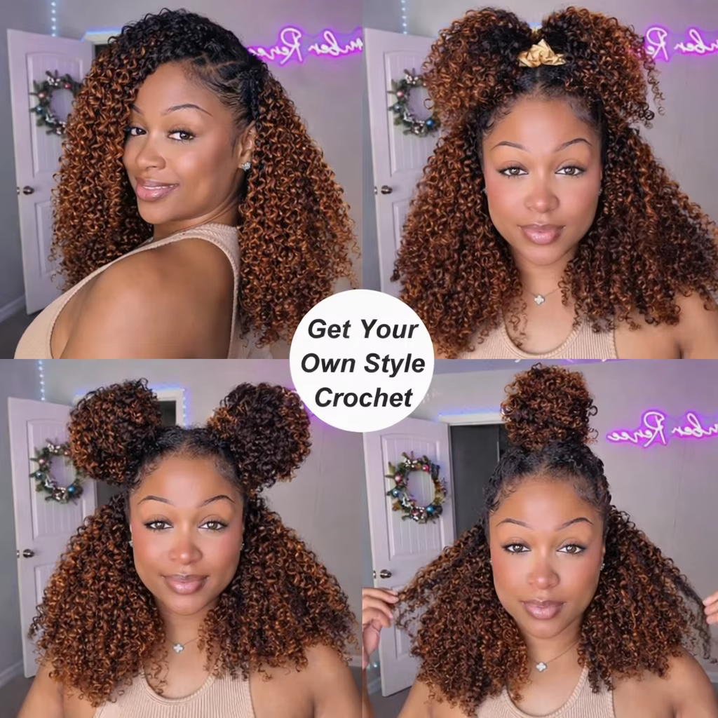 Extensions de cheveux humains bouclés pré-séparées pour crochet, sans nœuds, Miracle Knots TB30, che
