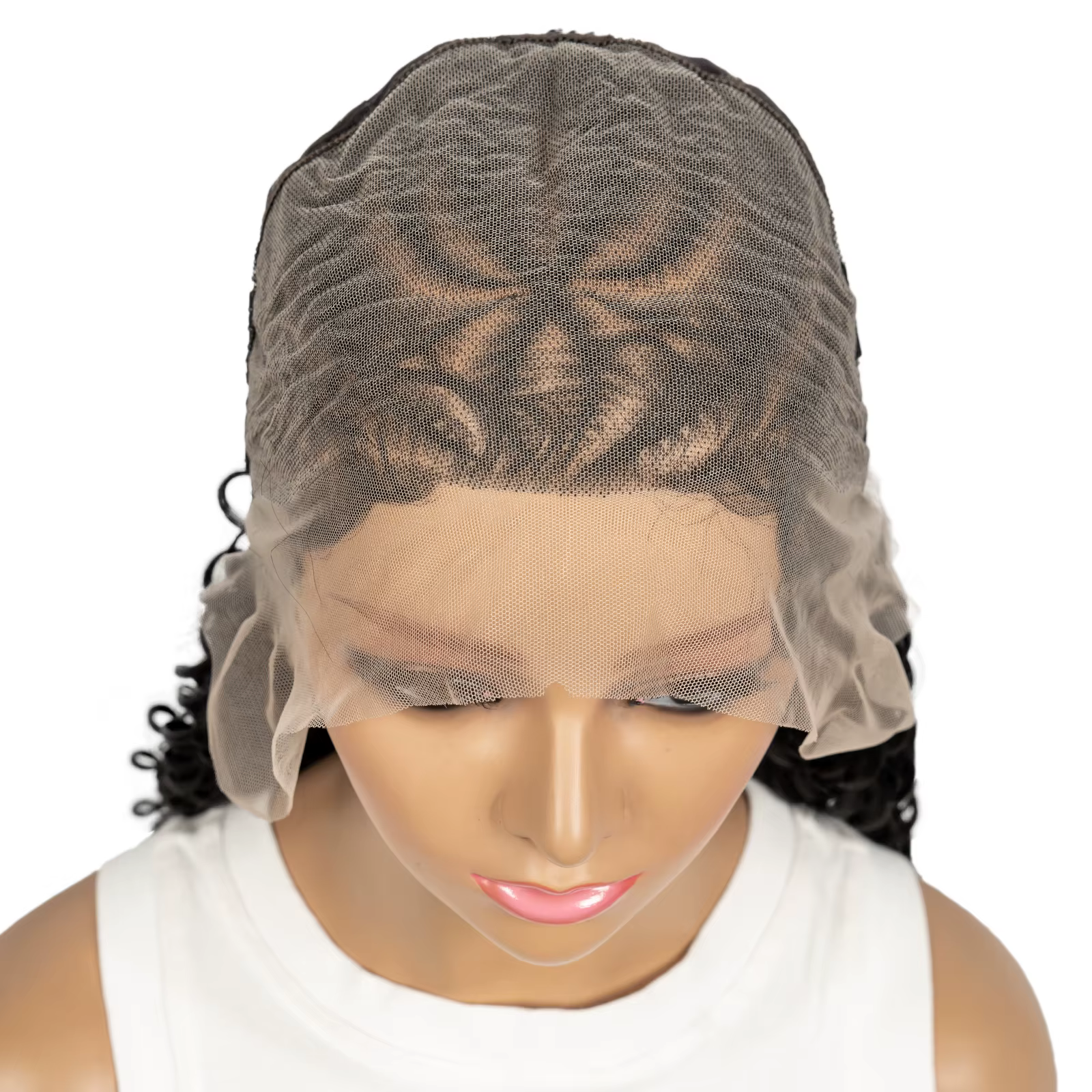 Perruques tressées Cornrow 26 pouces 13x6 dentelle transparente frontale vague profonde perruques de