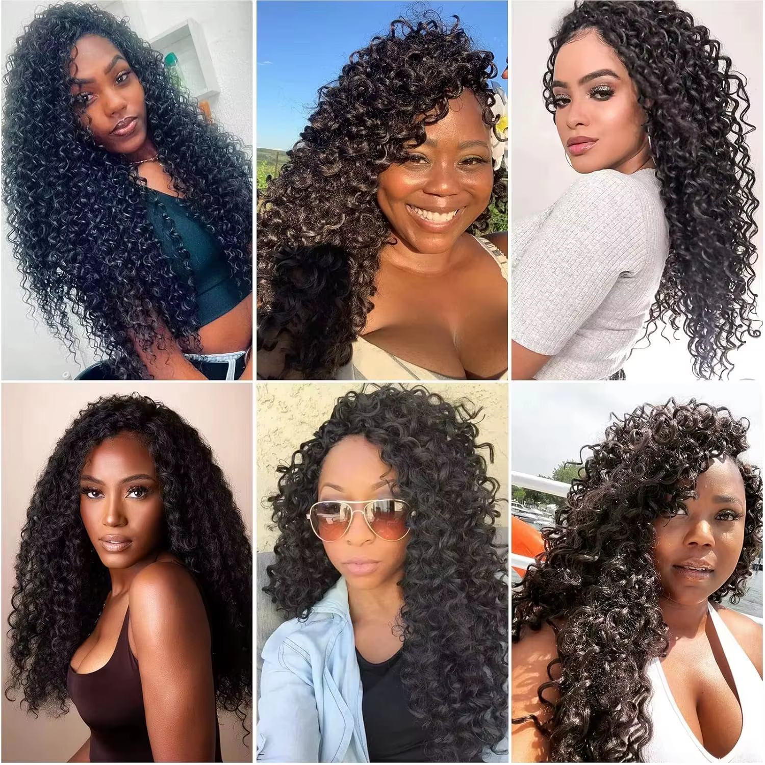 Extensions de cheveux humains bouclés birmanes en crochet, cheveux naturels bruts, ondulations profo