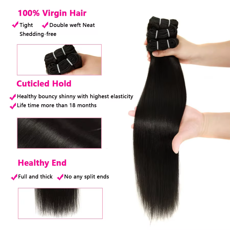 WOWANGEL lumière Yaki droite paquets de cheveux humains rebondissant moelleux crépus droite vierge E