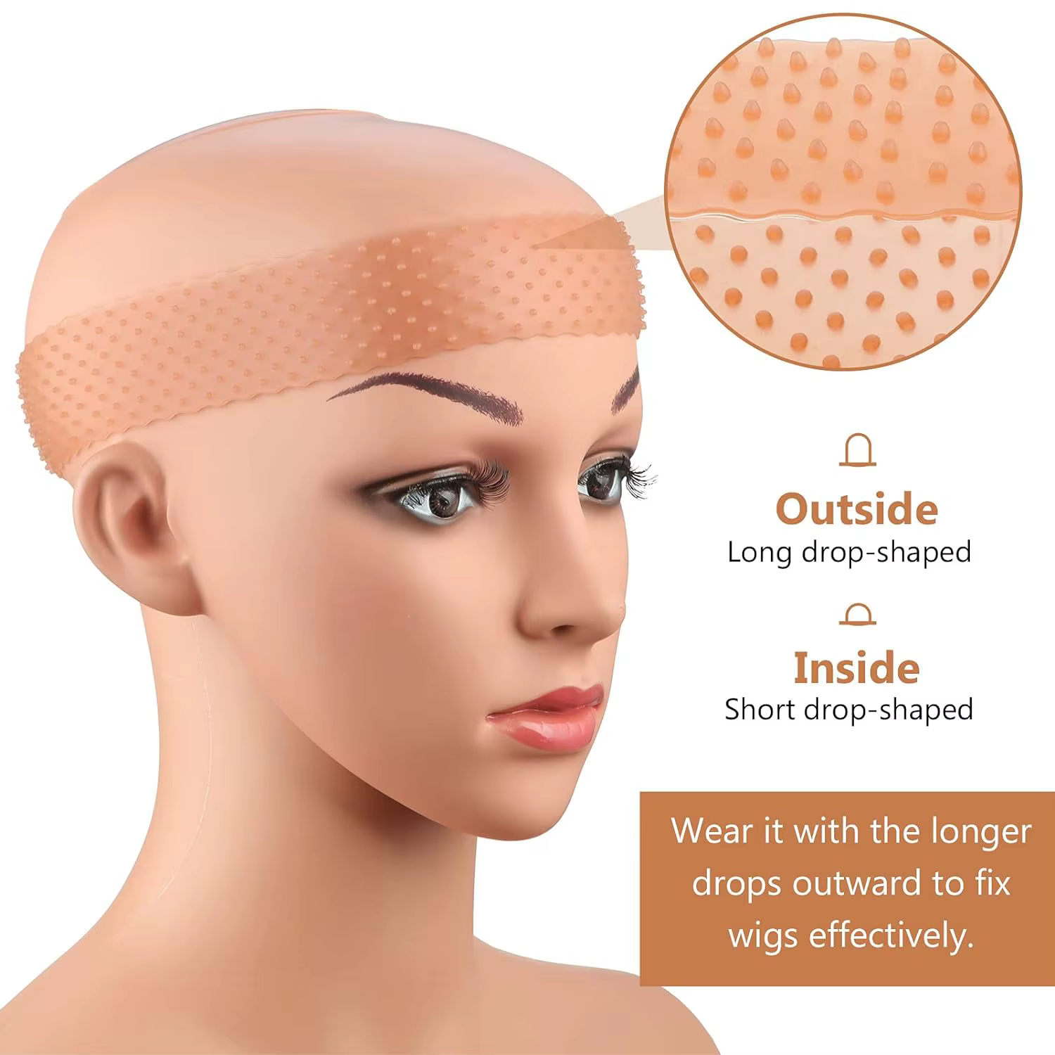 1 pièce par paquet silicone élastique perruque poignée bandeau sport yoga résistant à la sueur antid