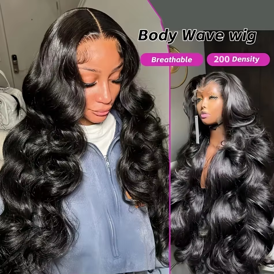 Perruque frontale transparente HD Body Wave 13x4/13x6, perruques en cheveux humains Body Wave Lace F